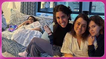 Bela e Flor Gil visitam Preta Gil durante tratamento em Nova York.; Reprodução: Gshow