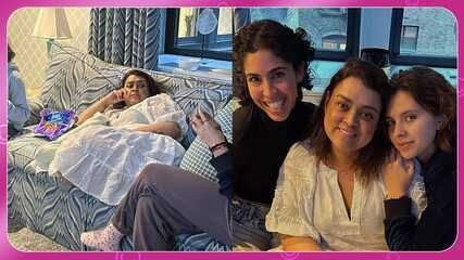 Bela e Flor Gil visitam Preta Gil durante tratamento em Nova York.; Reprodução: Gshow