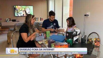 Famílias se divertem com jogos offline em São José do Rio Preto. Reprodução: TV TEM