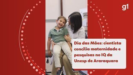 Cientista Juliana concilia maternidade e pesquisas no IQ da Unesp Araraquara. Reprodução: Globo.
