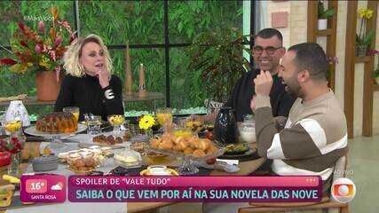 Ana Maria Braga surpreende Gil do Vigor com pergunta direta sobre beijos no Mais Você. Reprodução: Globo