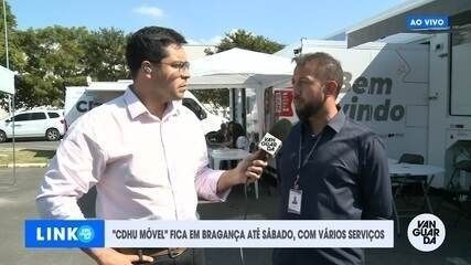 Carreta da CDHU oferece serviços gratuitos em Bragança Paulista até sábado. Reprodução: Globo