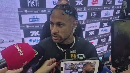 Neymar destaca qualidade do gramado do Morumbi após vitória do Santos sobre o Juventude. Reprodução: Globo