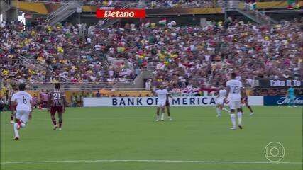 Martinelli recebe cartão amarelo e será desfalque do Fluminense na semifinal da Copa do Mundo de Clubes. Reprodução: Globo