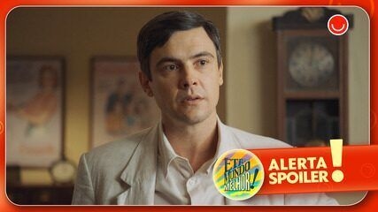 Candinho surpreende Celso e Araújo ao solicitar os livros de contabilidade da fábrica. Reprodução: Globo