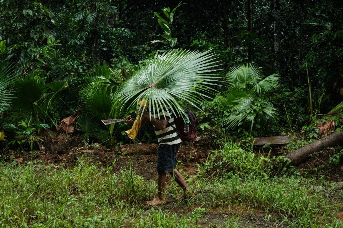 Bokum, nativo da Indonésia, protesta contra a destruição de sua terra pela mina de níquel. Reprodução: O Globo