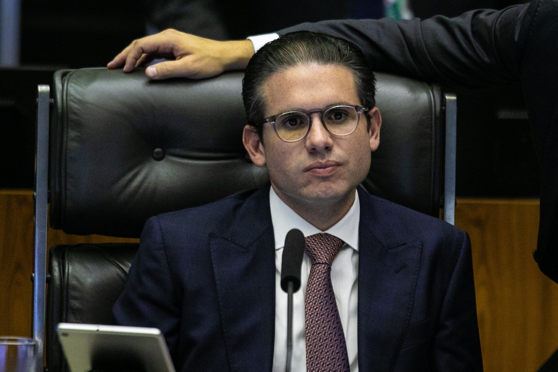 Presidente da Câmara, Hugo Motta, comenta derrubada do aumento do IOF em votação no Congresso. Reprodução: Globo