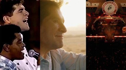 Daniel emociona-se antes de entrar no palco na homenagem aos 70 anos da Festa do Peão de Barretos. Legenda da imagem. Reprodução: Gshow