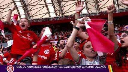 Delegação do Inter chega a Porto Alegre para jogo decisivo contra o Flamengo na Libertadores. Reprodução: Globo