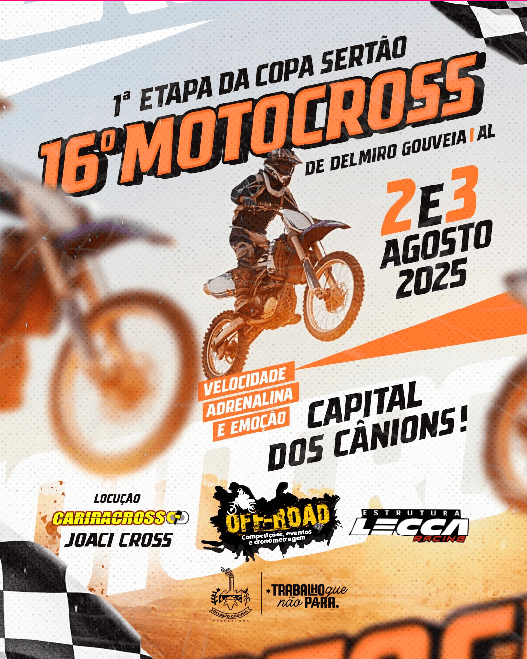 Delmiro Gouveia se prepara para intensos eventos esportivos: Rally dos Sertões, MotoFest e Motocross. Reprodução: Assessoria