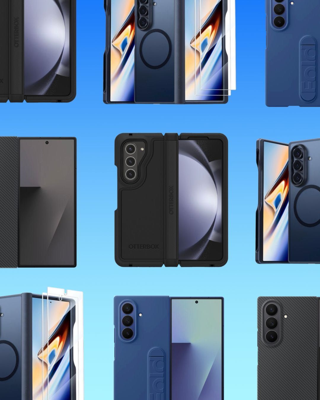 Destaque para capas de proteção do Samsung Galaxy Z Fold 7 em diversas opções. Reprodução: Business Insider