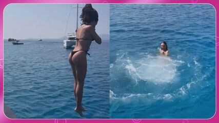 Isis Valverde curte o sol da Itália durante a lua de mel com Marcus Buaiz.; Reprodução: Globo