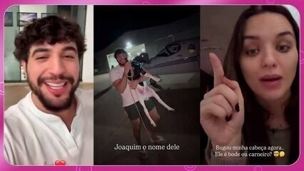 Rafa Kalimann se surpreende com carneiro dado por fã a Nattan durante show. Reprodução: Globo