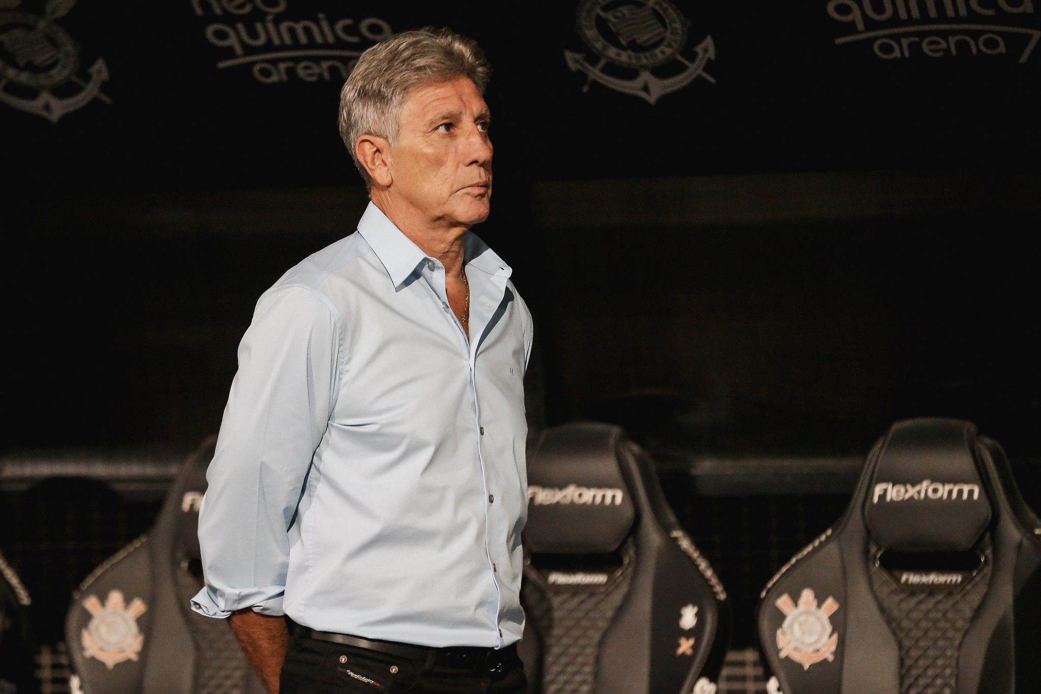 Treinador comemora quarta vitória consecutiva do time no Campeonato Brasileiro. Reprodução: Globo