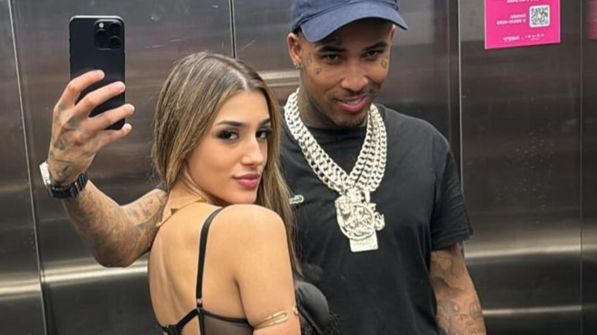 Bia Miranda e Samuel Sant'Anna, o Gato Preto, envolvidos em acidente com Porsche em São Paulo. Reprodução: Globo