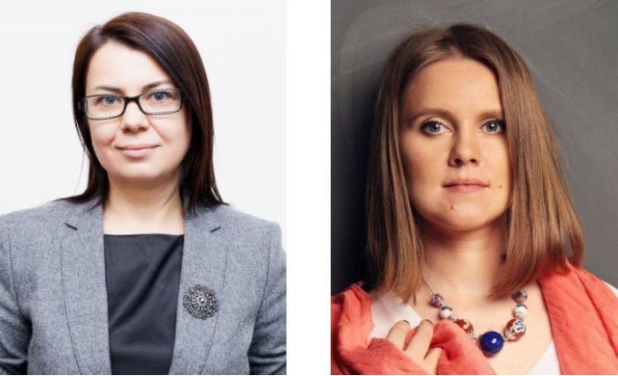 Fundadoras do Imaguru, Tatyana Marynich e Anastasiya Khamiankova, em evento de celebração na startup. Reprodução: TechCrunch