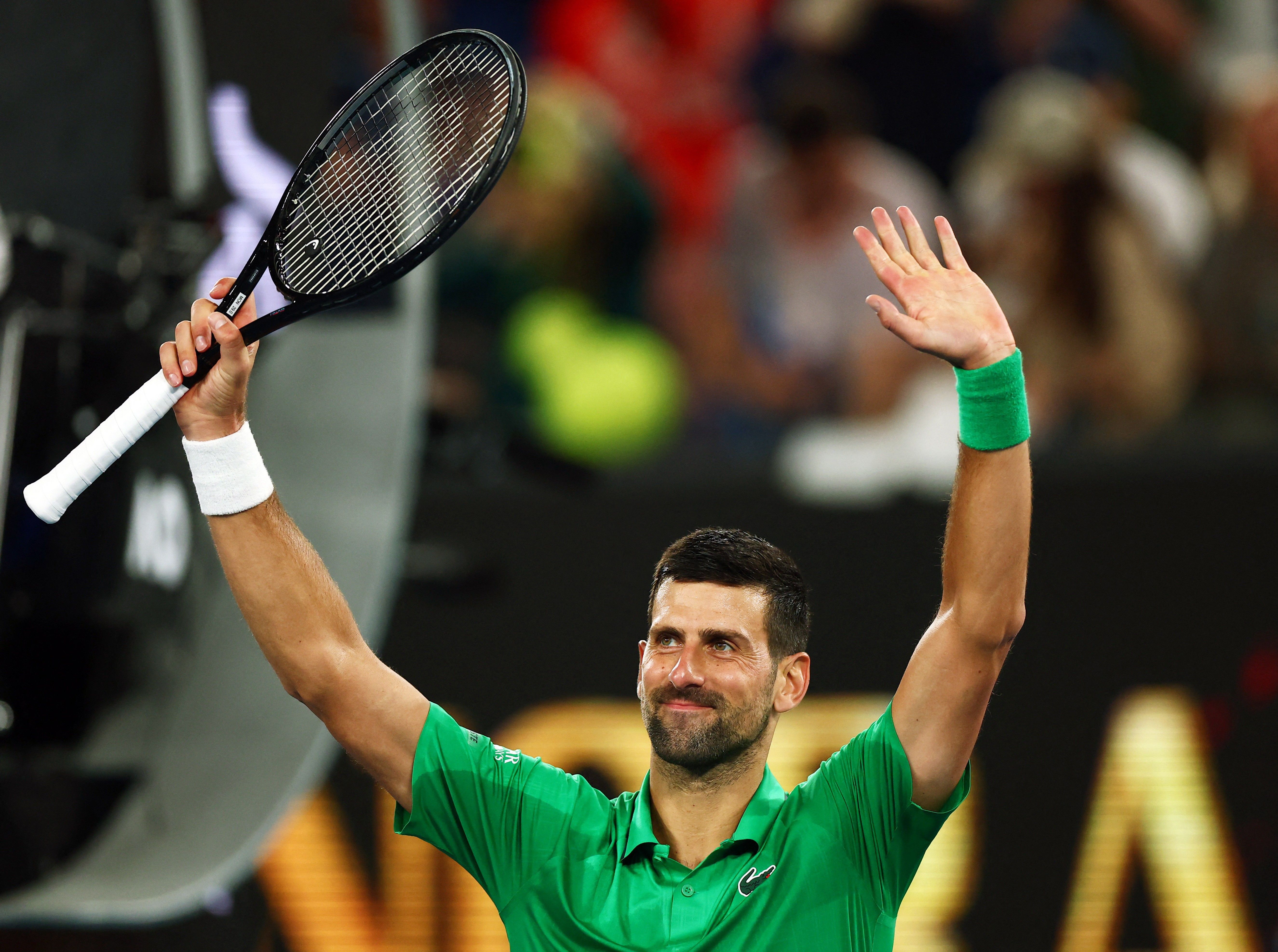 Djokovic vence o italiano no Australian Open e fica a uma vitória do recorde de Federer.. Reprodução: Ge