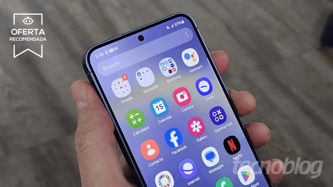 Promoções especiais do Dia dos Pais com descontos em produtos Samsung, incluindo o Galaxy S24 Plus. Reprodução: Tecnoblog