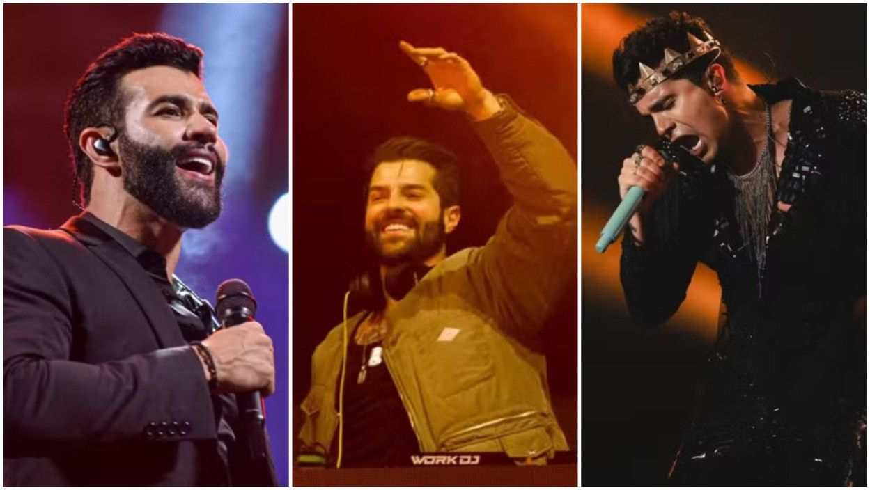 DJ Alok, Luan Santana e Gusttavo Lima são atrações do São Carlos Rodeio Fest 2025. Reprodução: Globo