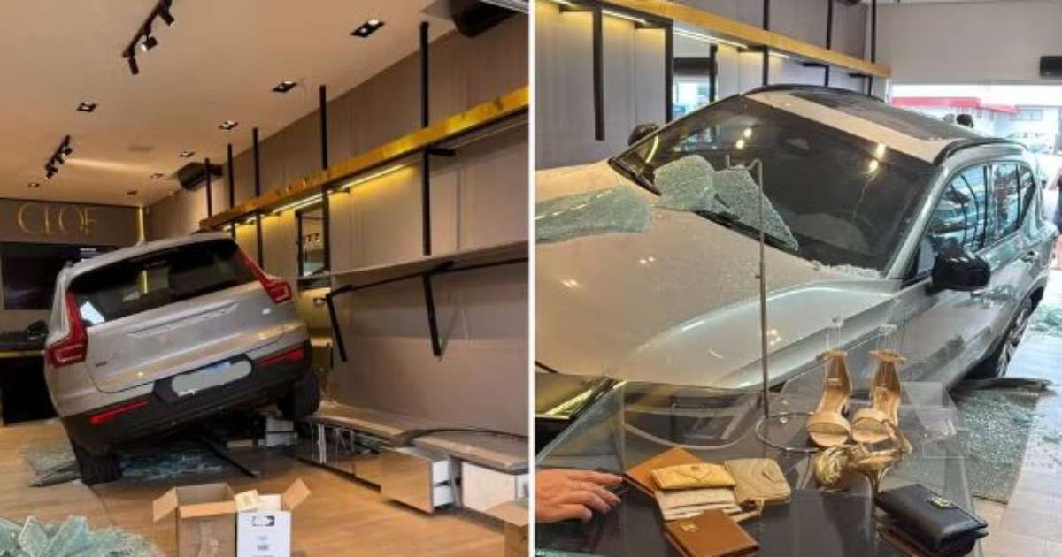 Carro invade loja em Xangri-Lá após acidente