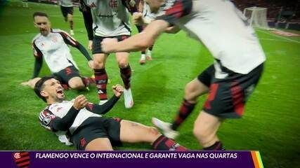 Flamengo vence Internacional e avança às quartas da Libertadores. Reprodução: Globo