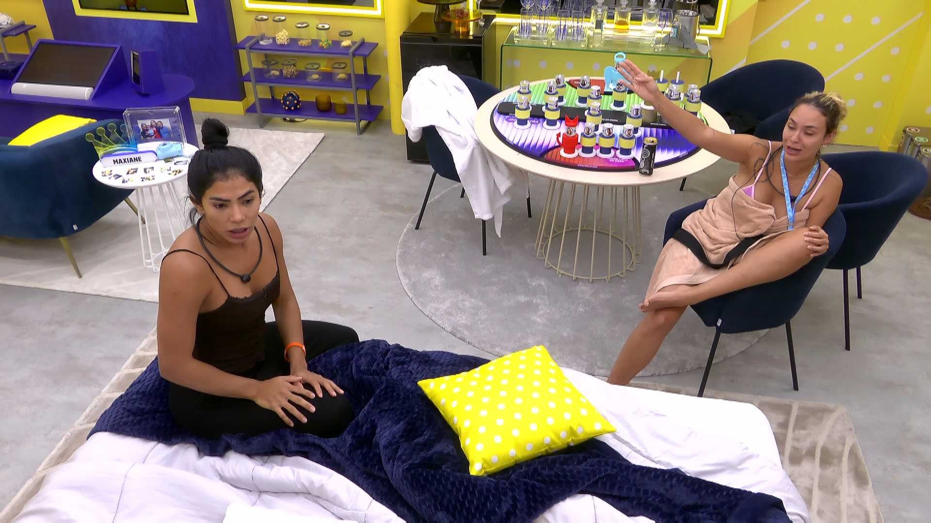 [Sarah Andrade, vencedora da Prova do Anjo, revela para aliadas quem deve imunizar]. Reprodução: Gshow