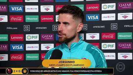 Jorginho destaca boa receptividade após estreia e vitória do Flamengo na Copa do Mundo de Clubes. Reprodução: Globo