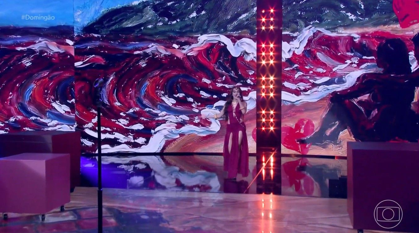 Anitta canta músicas novas com Nicole Bahls, Rafael Portugal e Álvaro. Reprodução: Gshow