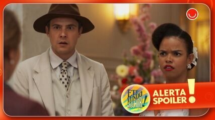 Zulma anuncia seu namoro com Candinho, surpreendendo Dita em Êta Mundo Melhor!; Reprodução: Globo