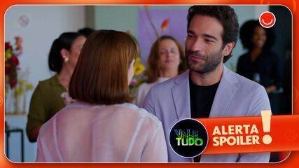 Solange e Afonso se reencontram na exposição de Celina, gerando clima de constrangimento. Reprodução: Globo