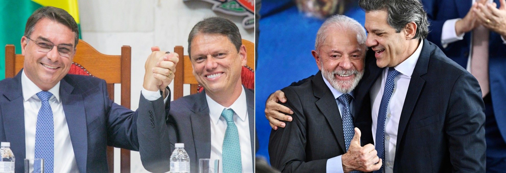 Palanques de Lula e Flávio em São Paulo, campanha em curso. Reprodução: Oglobo