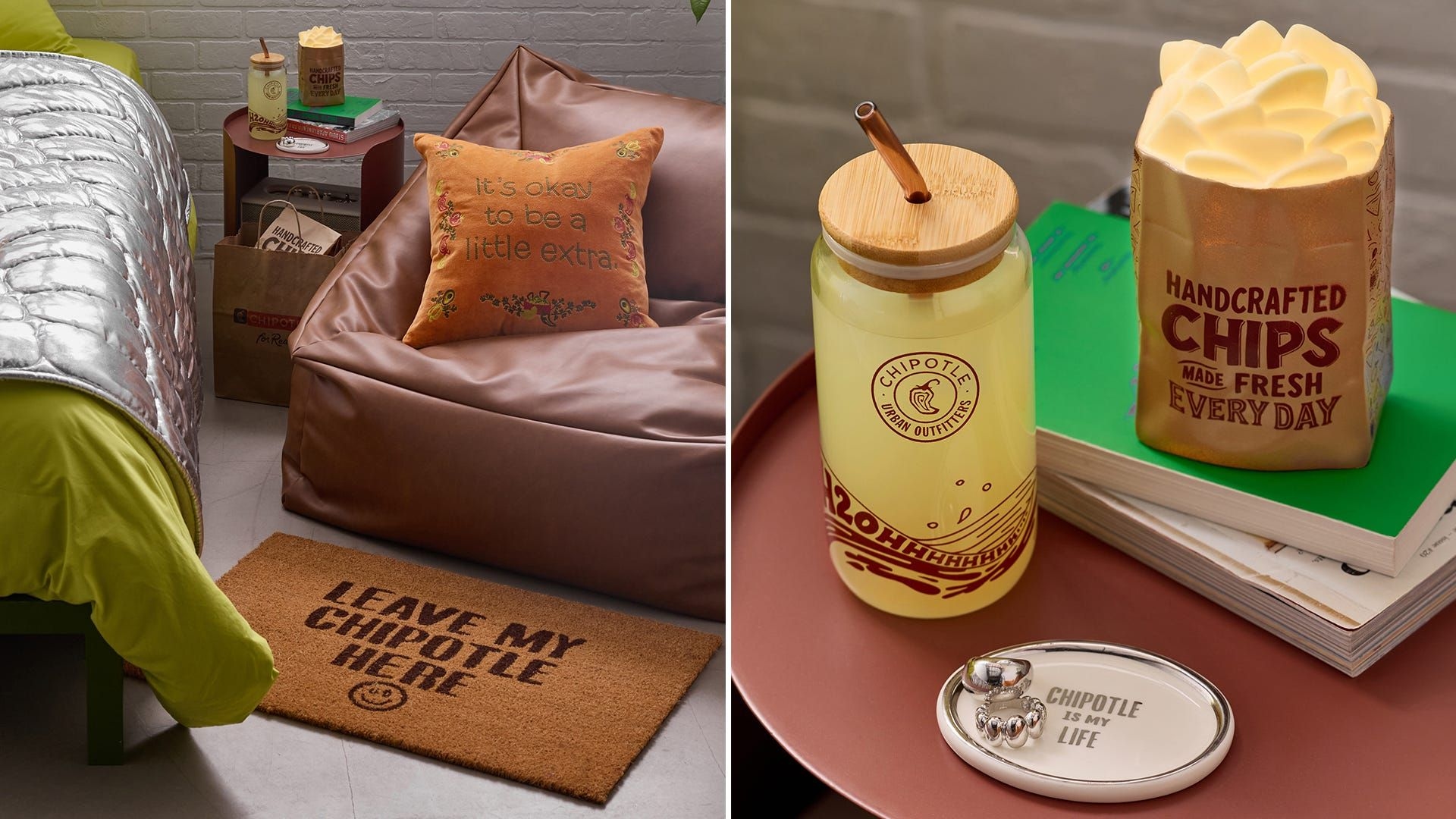 Chipotle lança linha de produtos para dormitórios em parceria com Urban Outfitters. Legenda da imagem. Reprodução: Business Insider