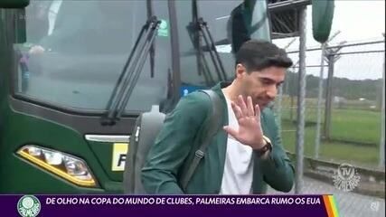 Palmeiras embarca para os Estados Unidos visando a Copa do Mundo de Clubes; Legenda da imagem. Reprodução: Globo