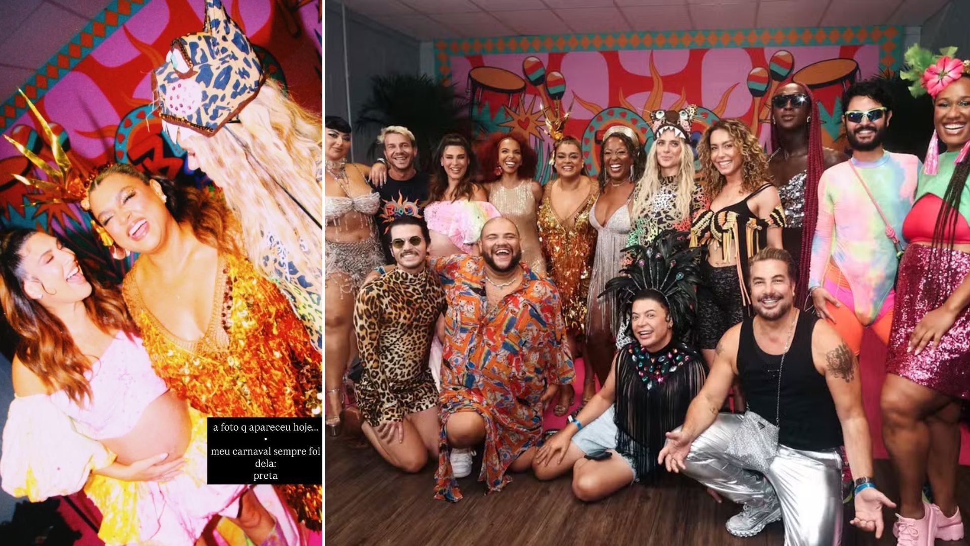 [Carolina Dieckmann resgata foto com Preta Gil em clima de Carnaval]. Reprodução: Gshow