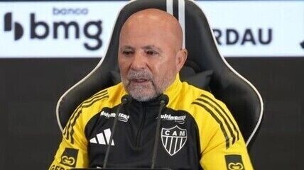 Sampaoli é apresentado pelo Atlético-MG na Arena MRV para a segunda passagem. Reprodução: Retorno do item 11