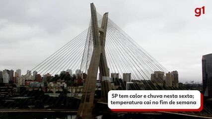 Céu nublado em SP com pancadas previstas e queda de temperatura no fim de semana. Legenda da imagem. Reprodução: Retorno do item 11