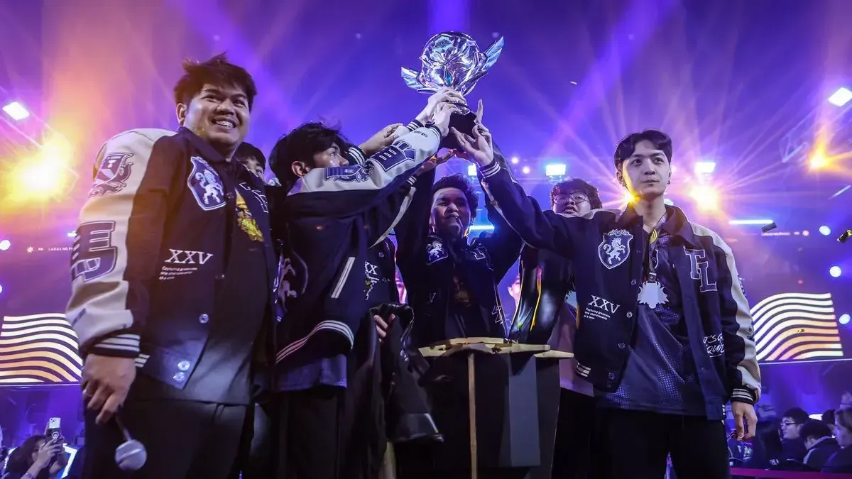 Team Liquid PH celebra a conquista do título da MPL Filipinas Temporada 15. Reprodução: GosuGamers