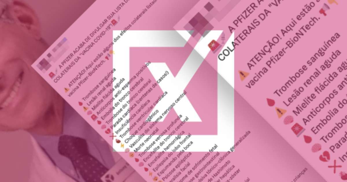 Fake news sobre efeitos colaterais da vacina da Pfizer