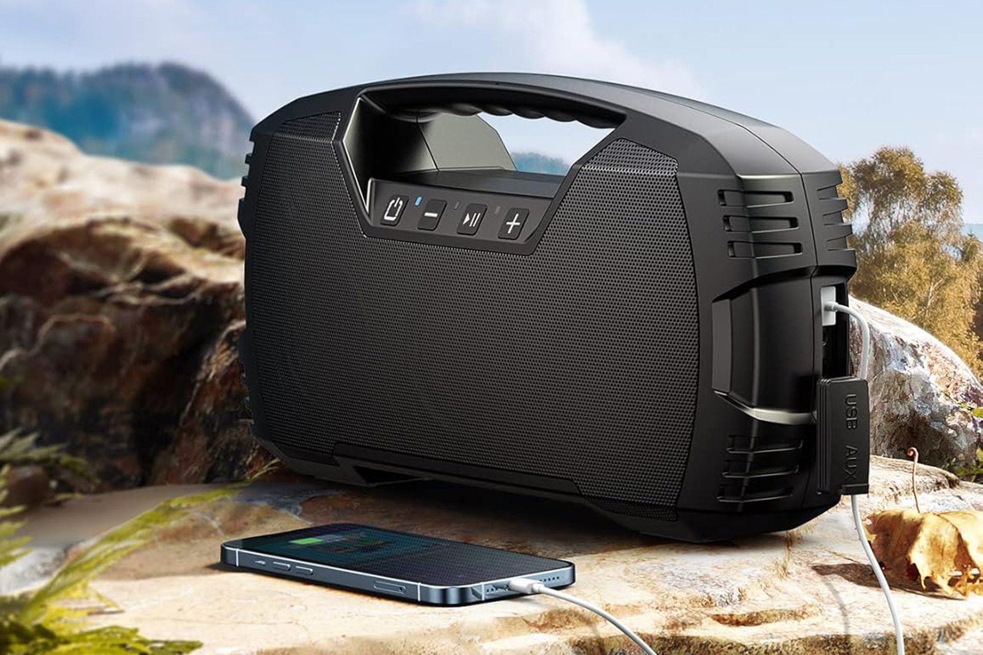 Desconto de 41% no alto-falante Bluetooth Houl Zallee na Amazon. Reprodução: Gizmodo