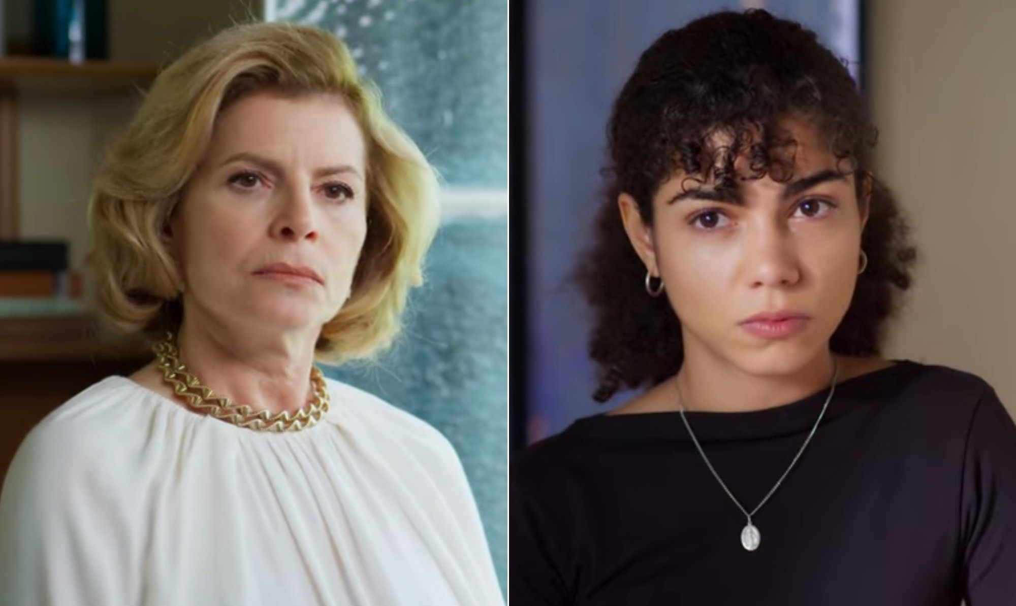 Leonardo e Nise em cena da trama 'Vale Tudo', com revelações sobre o passado da vilã Odete. Reprodução: Globo