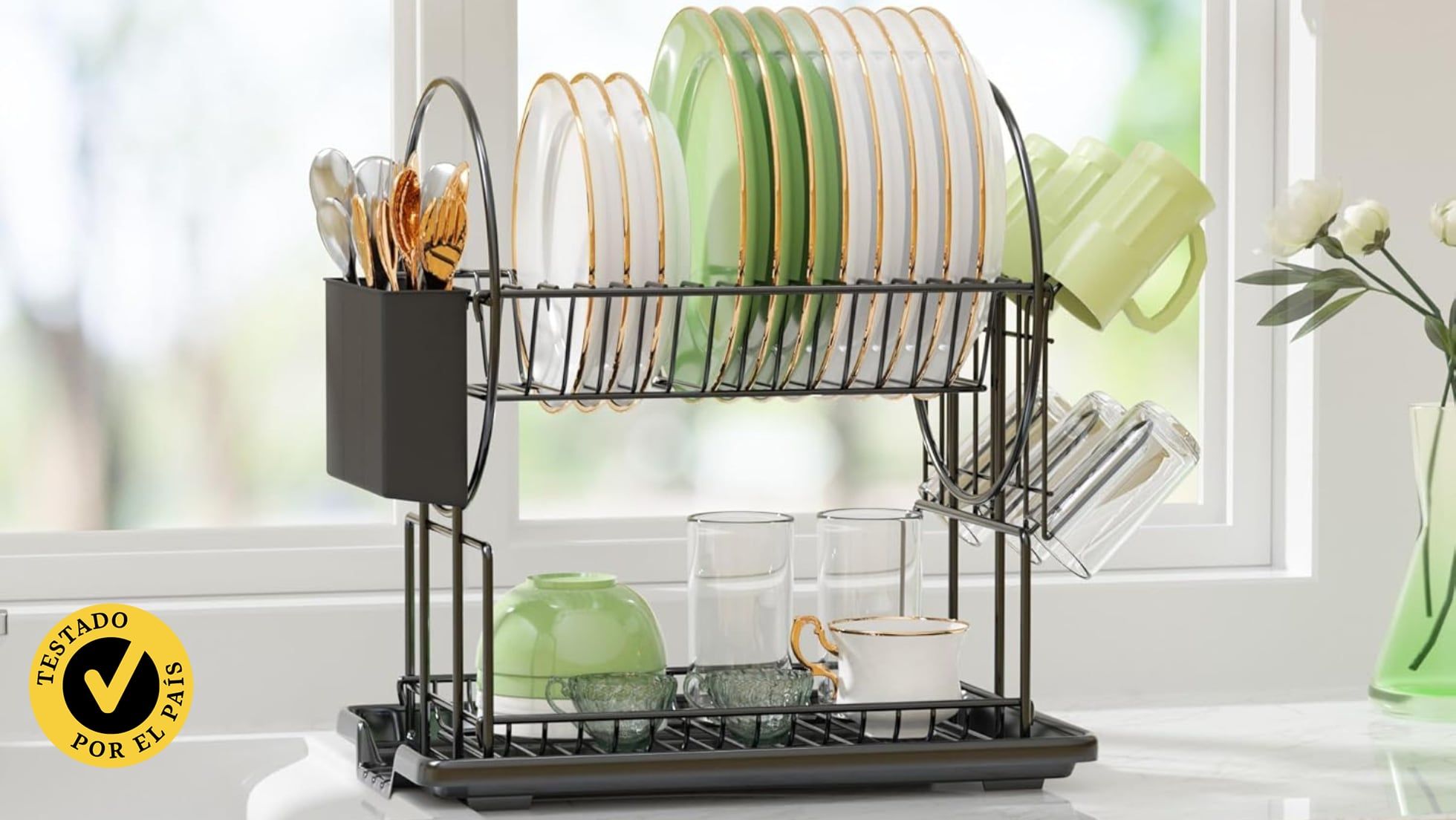 Escurridor de pratos Boosiny é eleito o melhor da comparação. Reprodução: El País