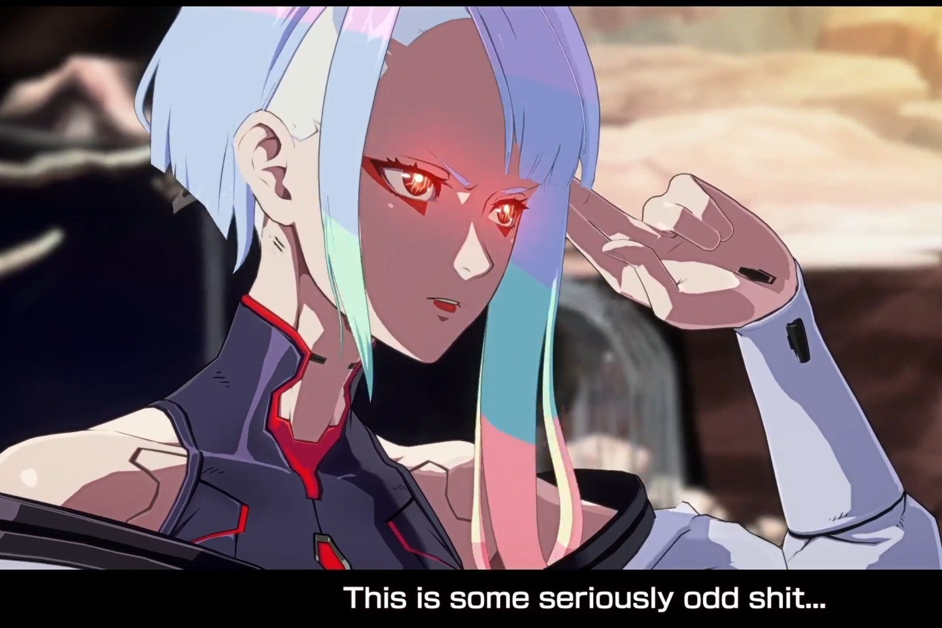 Lucy de 'Cyberpunk: Edgerunners' faz sua estreia em 'Guilty Gear Strive'. Reprodução: Gizmodo