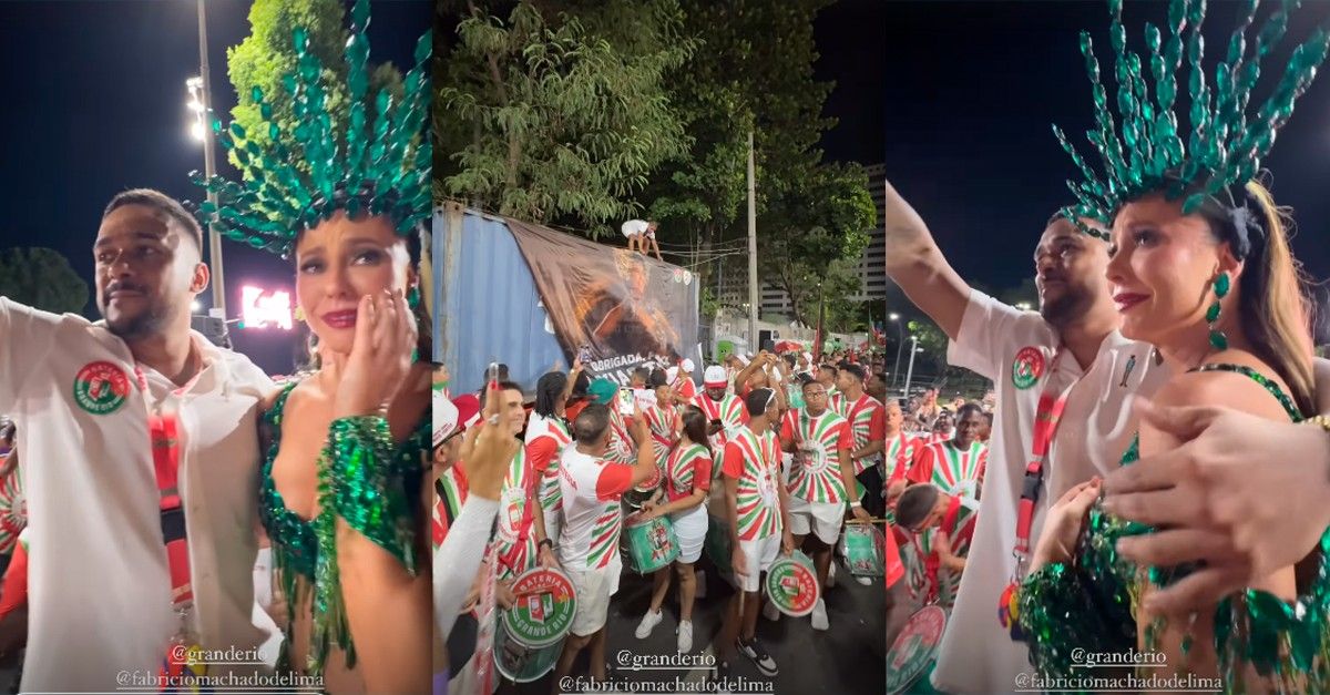 Paolla Oliveira se emociona em último ensaio na Grande Rio