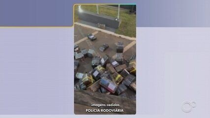 Polícia Rodoviária apreende 3 toneladas de drogas em abordagem na Rodovia Raposo Tavares. Reprodução: Globo