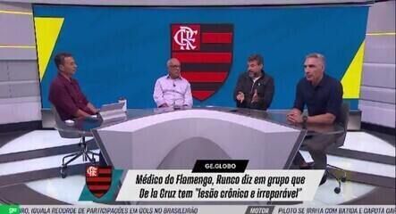 Estafe de De la Cruz critica mensagem de médico do Flamengo sobre sua lesão. Reprodução: Globo