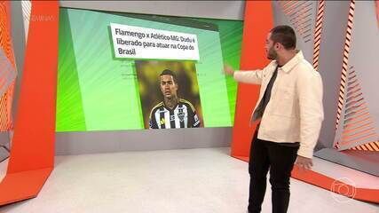 Dudu é liberado para atuar na Copa do Brasil após julgamento do STJD.; Reprodução: Globo