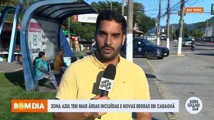 Nova regulamentação amplia a Zona Azul em Caraguatatuba e introduz aviso digital de irregularidade. Reprodução: Globo