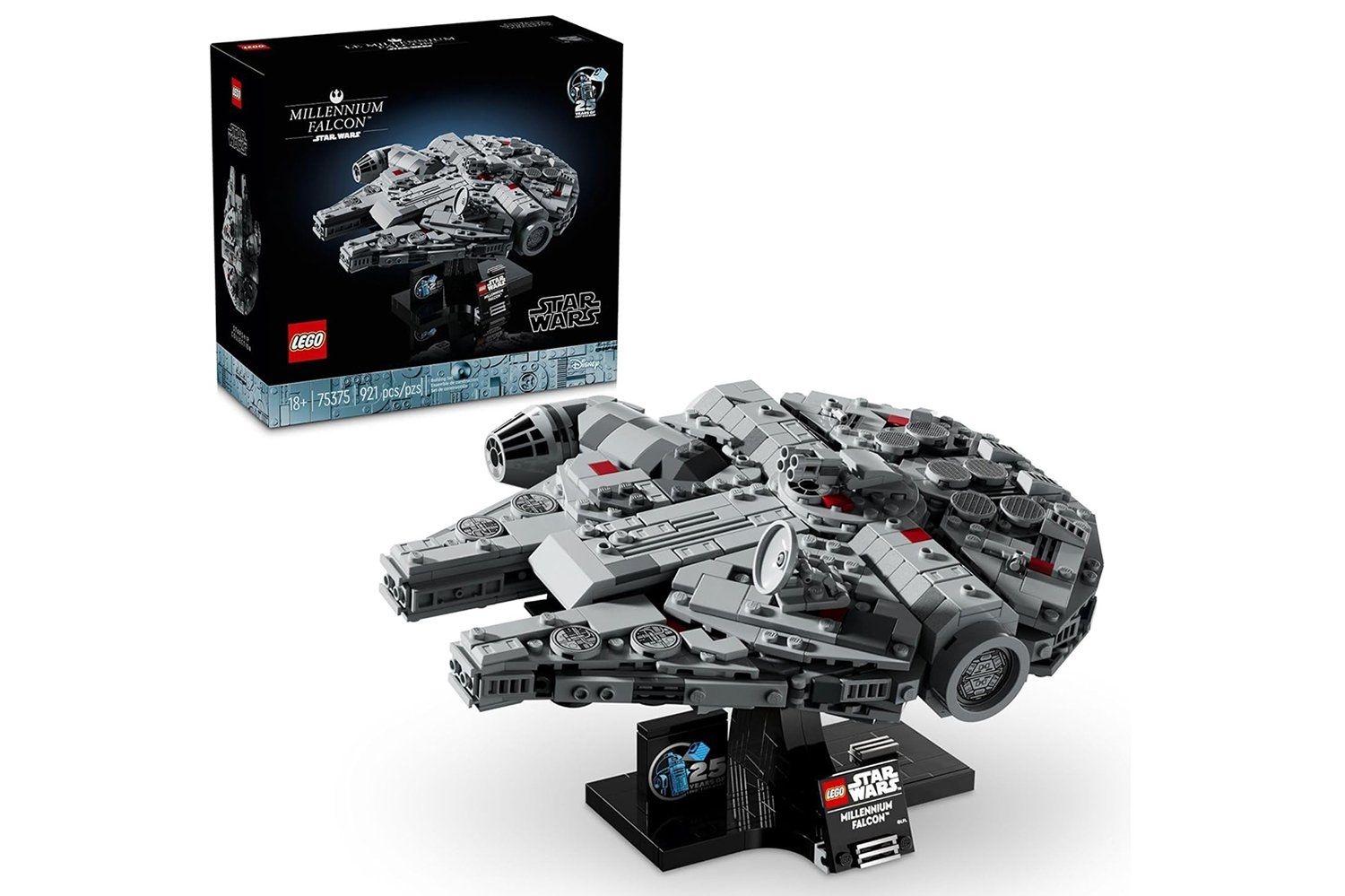 Modelo colecionável da Millennium Falcon celebra 25 anos de kits LEGO Star Wars.; Reprodução: Gizmodo