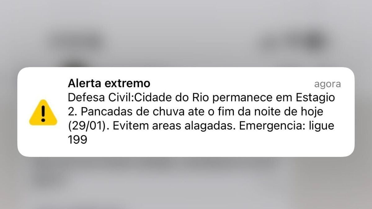 Defesa Civil do Rio envia alerta de chuva para celulares