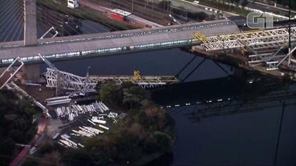 Nova passarela de transferência entre as Linhas 5 e 9 é inaugurada na estação Santo Amaro. Reprodução: TV Globo